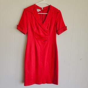 Kay Unger Vibrant Red Midi Dress